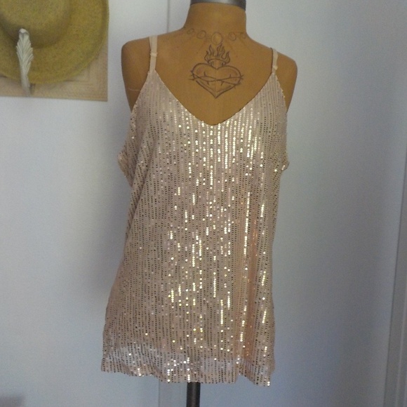 Sequin V Neck Cami - Picture 6 of 12